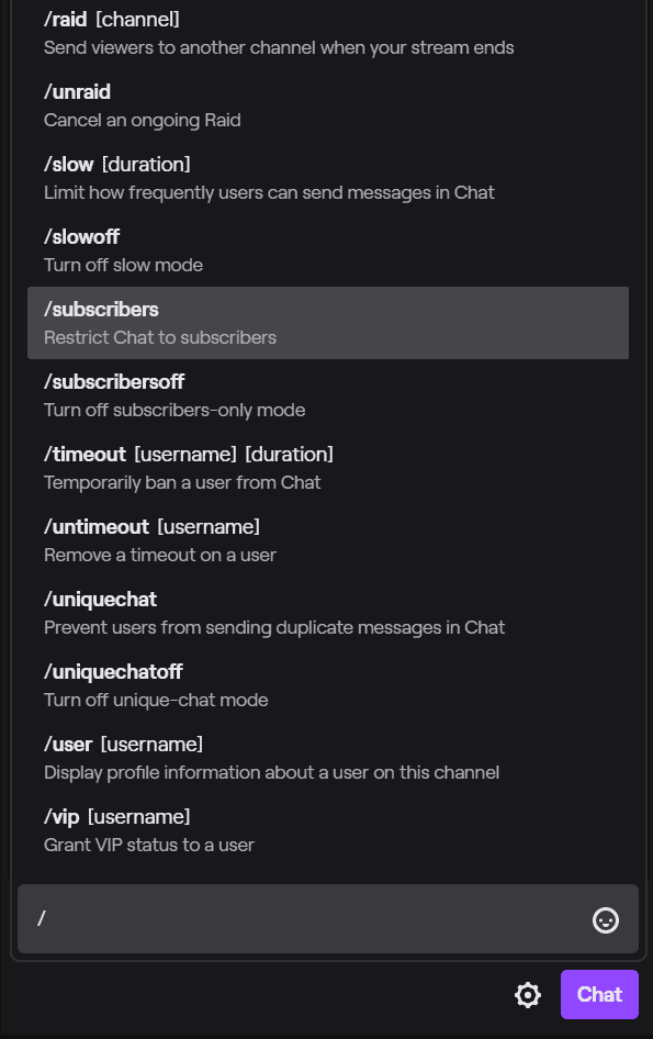 Übersicht aller Twitch Mod Befehle